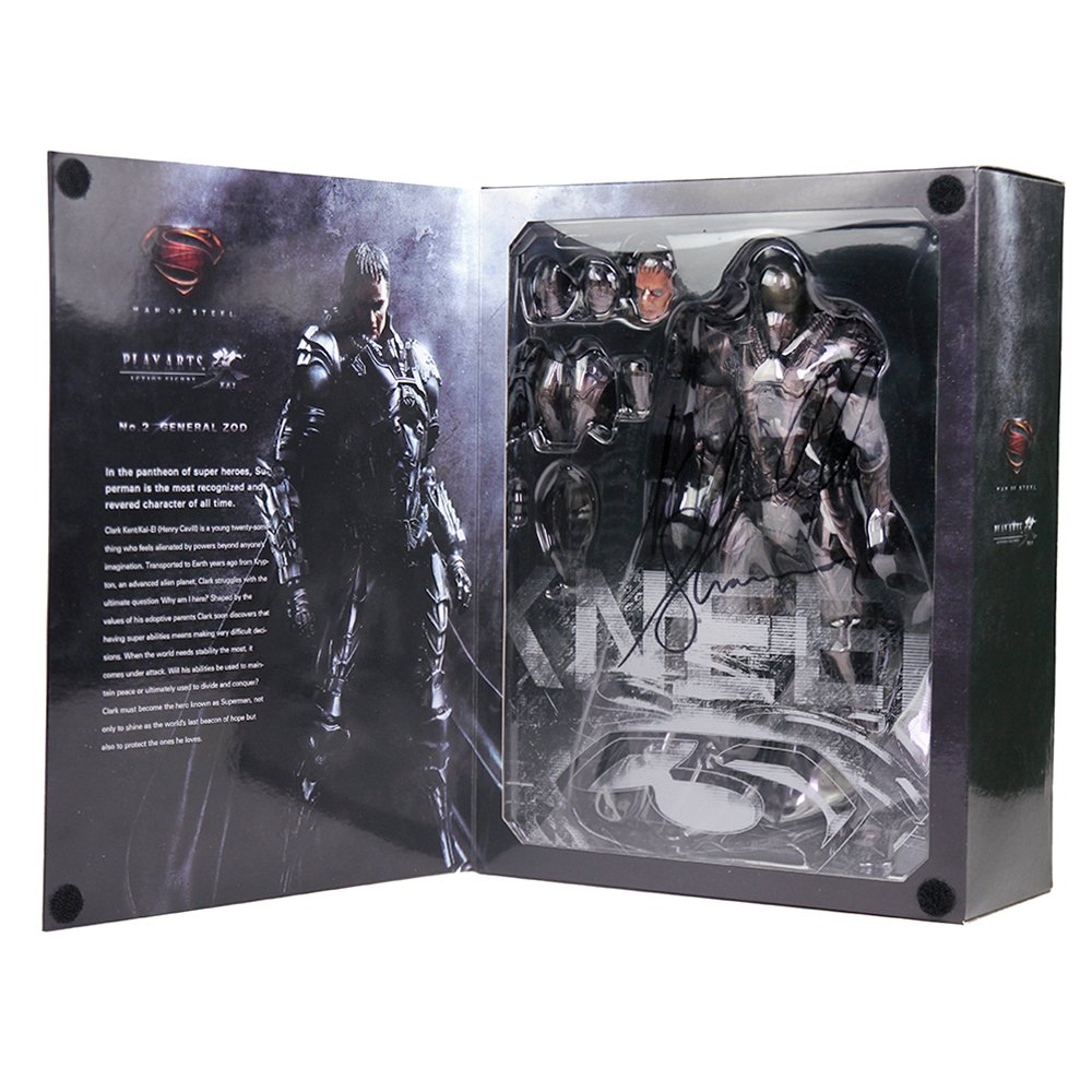 Michael Shannon Signed Man of Steel 10" Fig(Ex): Michael Shannon signed Superman Man of Steel General Zod 10 inch action figure in original box. Signed By: Michae