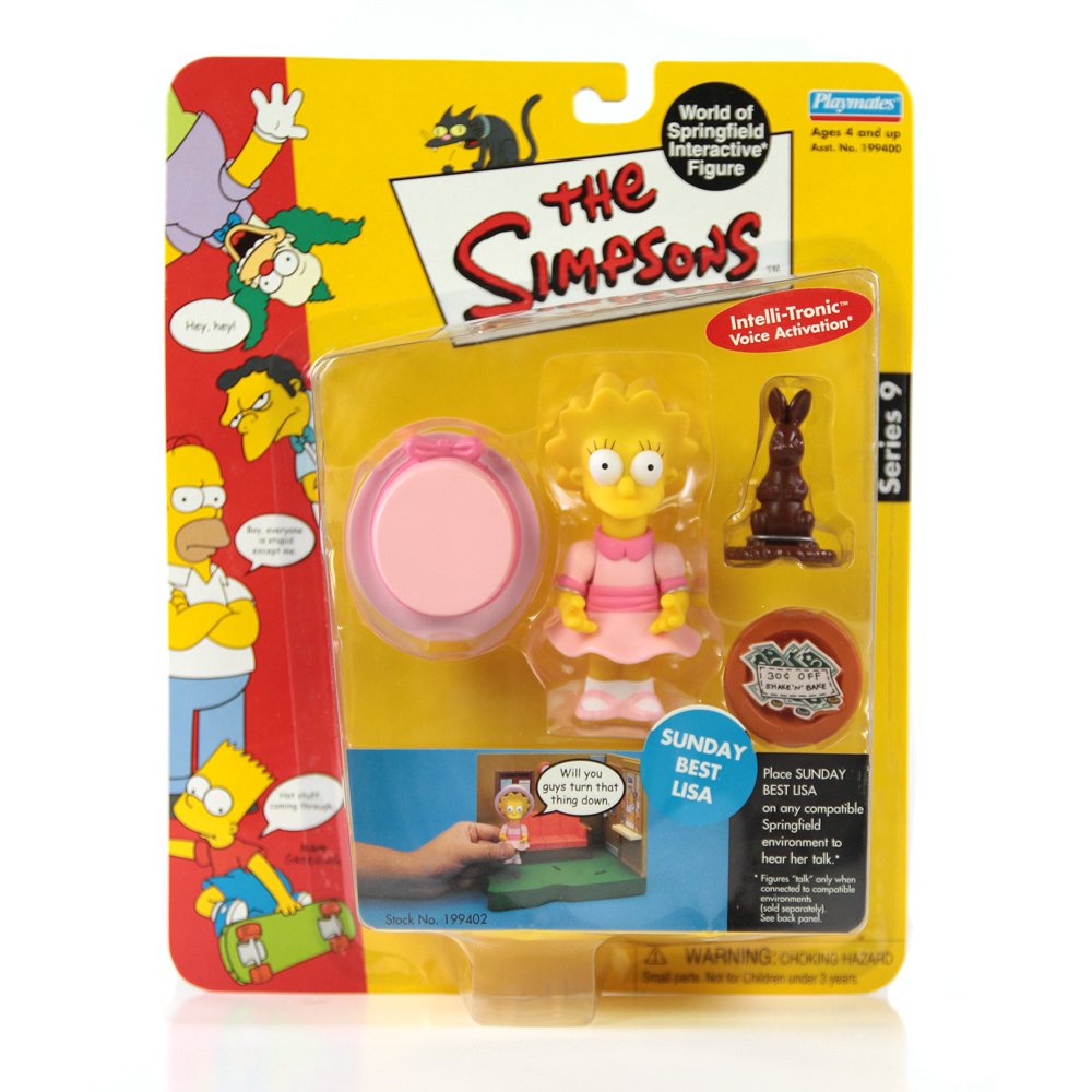 Playmates The Simpsons Lisa Figure Series 9(Ex): Playmates The Simpsons World of Springfield Sunday Best Lisa Figure Series 9.Background: Lisa Marie Simpson (Born M