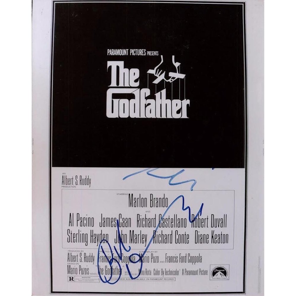 Robert Duvall & Al Pacino Sgd The Godfather 11x14(Ex): Robert Duvall & Al Pacino Signed The Godfather Movie 11 by 14 inches Poster.Signed By:Alfredo James "Al" Pacin