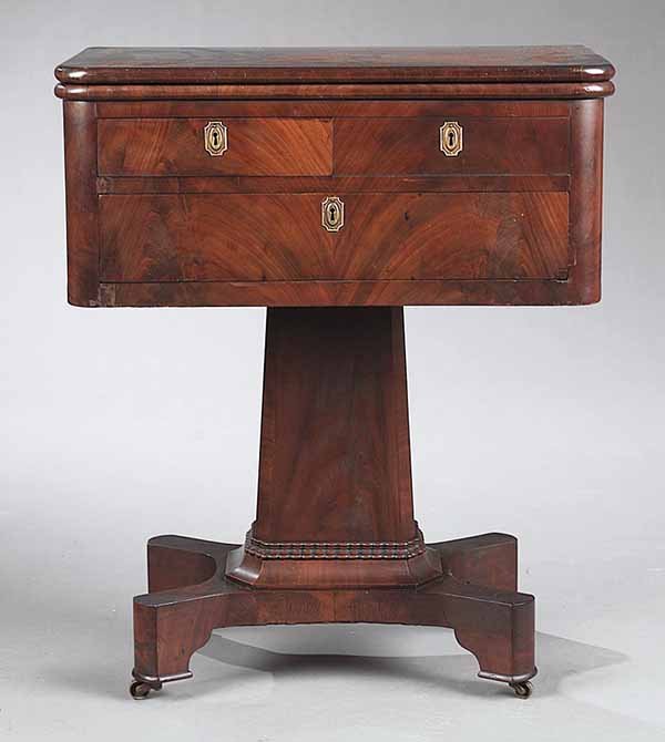 American Late Classical Mahogany Work Table
