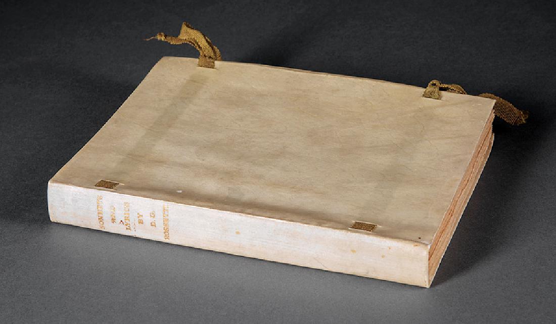 William Morris/ Kelmscott Press, 1894: [William Morris/ Kelmscott Press], Rossetti, Dante Gabriel. Sonnets and Lyrical Poems, Kelmscott Press, 1894, 8vo, original limp vellum with ties, double-page wood engraved titles and initials designe