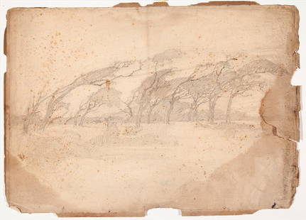 Ellsworth Woodward (American/Louisiana, 1861): Ellsworth Woodward (American/Louisiana, 1861-1939), "Loading the Hay Wagon", pen and ink on paper, initialed "E.W". lower right, 10 in. x 15 1/2 in.; together with "Elemental Warfare, Grand Isle, LA",