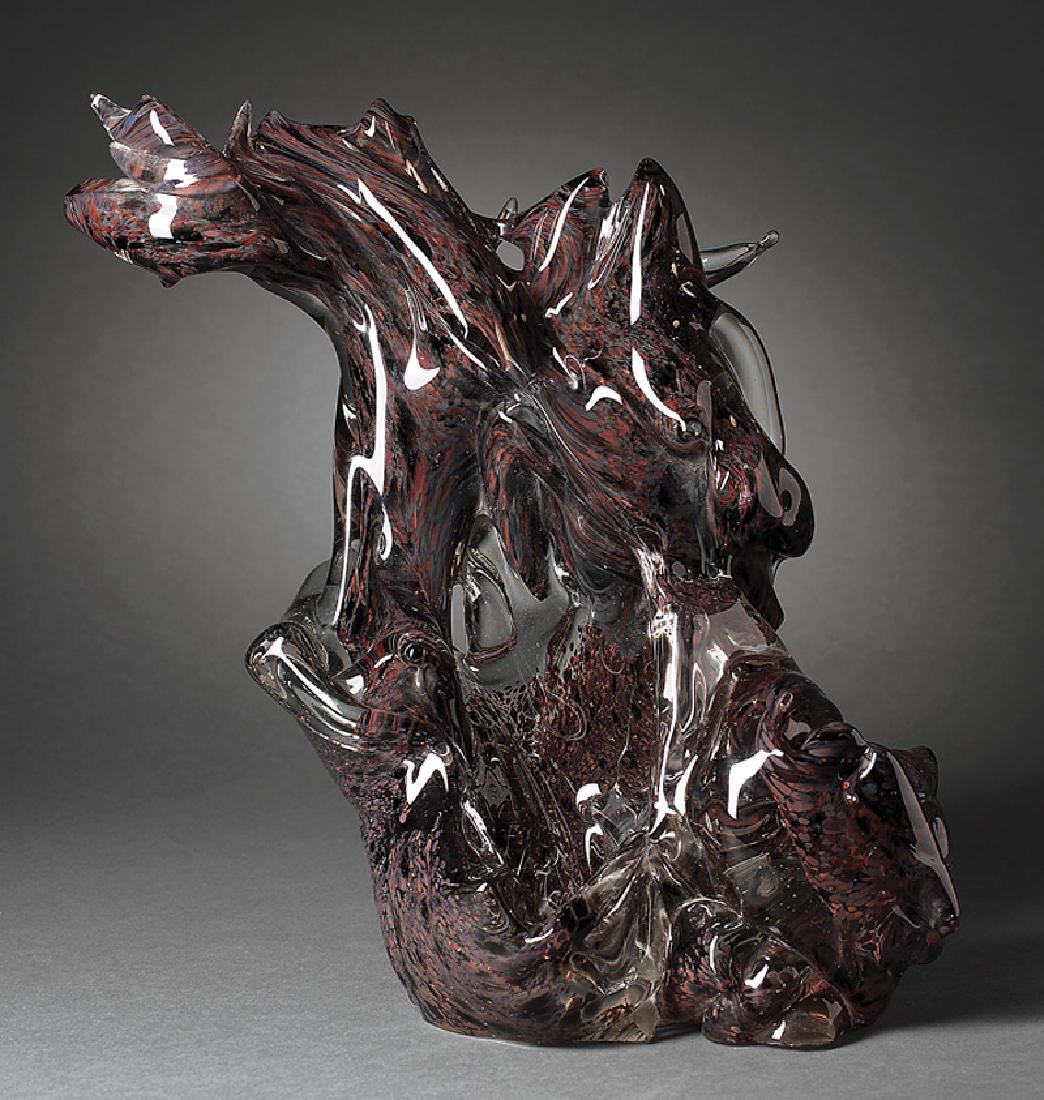 Three New Orleans Art Glass Sculptures: Three New Orleans Art Glass Sculptures, 20th c., each unsigned, h. 4 in. to 28 1/4 in. Provenance: Collection of Michael Brown and Linda Green, New Orleans