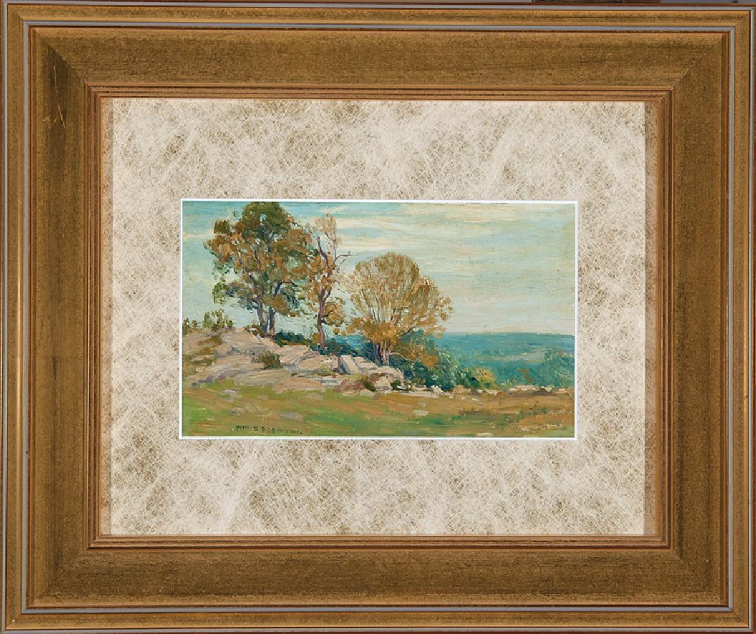 William S. Robinson (American/Mississippi, 1861): William S. Robinson (American/Mississippi, 1861-1945), "Old Lyme, Connecticut", 1919, oil on board, signed lower left, signed, monogrammed, titled and dated en verso, 6 in. x 10 in., framed