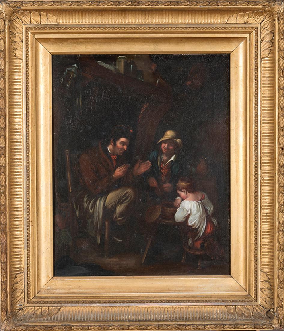 After Sir David Wilkie (Scottish, 1785-1841): After Sir David Wilkie (Scottish, 1785-1841), "The Young Bird", oil on metal, artist identified and titled on handwritten label en verso, 14 in. x 11 1/4 in., framed. Provenance: The Sturm Collection;