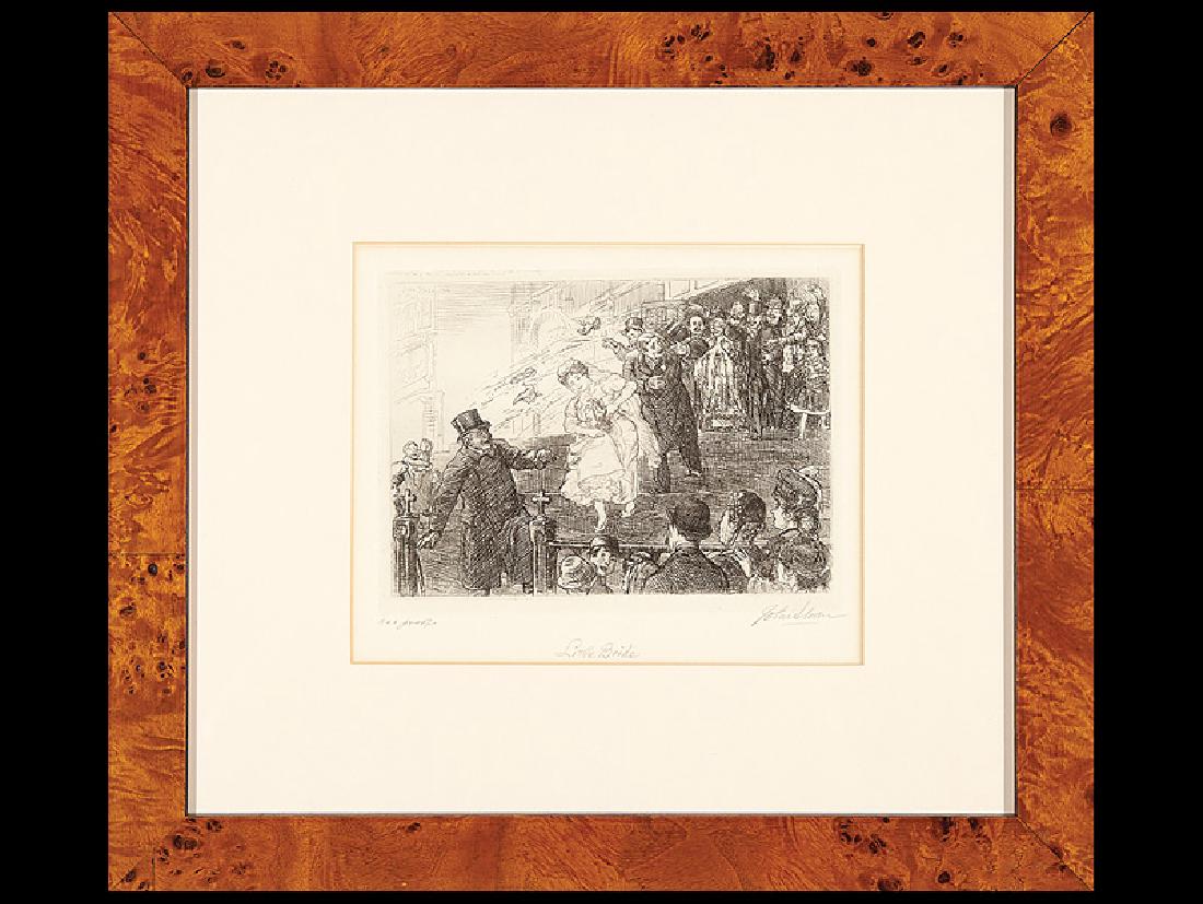 John French Sloan (American, 1871-1951): John French Sloan (American, 1871-1951), "The Little Bride (Morse 138)", 1906, and "New Year's Eve and Adam (Morse 190)", 1918, 2 etchings, each signed and dated in plate, each pencil-signed, titled a