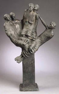 Richard Rosenblum (American/New Orlean: Richard Rosenblum (American/New Orleans, 1940-2000) , "Purgatory", bronze sculpture, signed en verso, 24 in. x 14 1/2 in. x 8 in. Note: Richard Rosenblum's large sculpture entitled "Adam" is currently