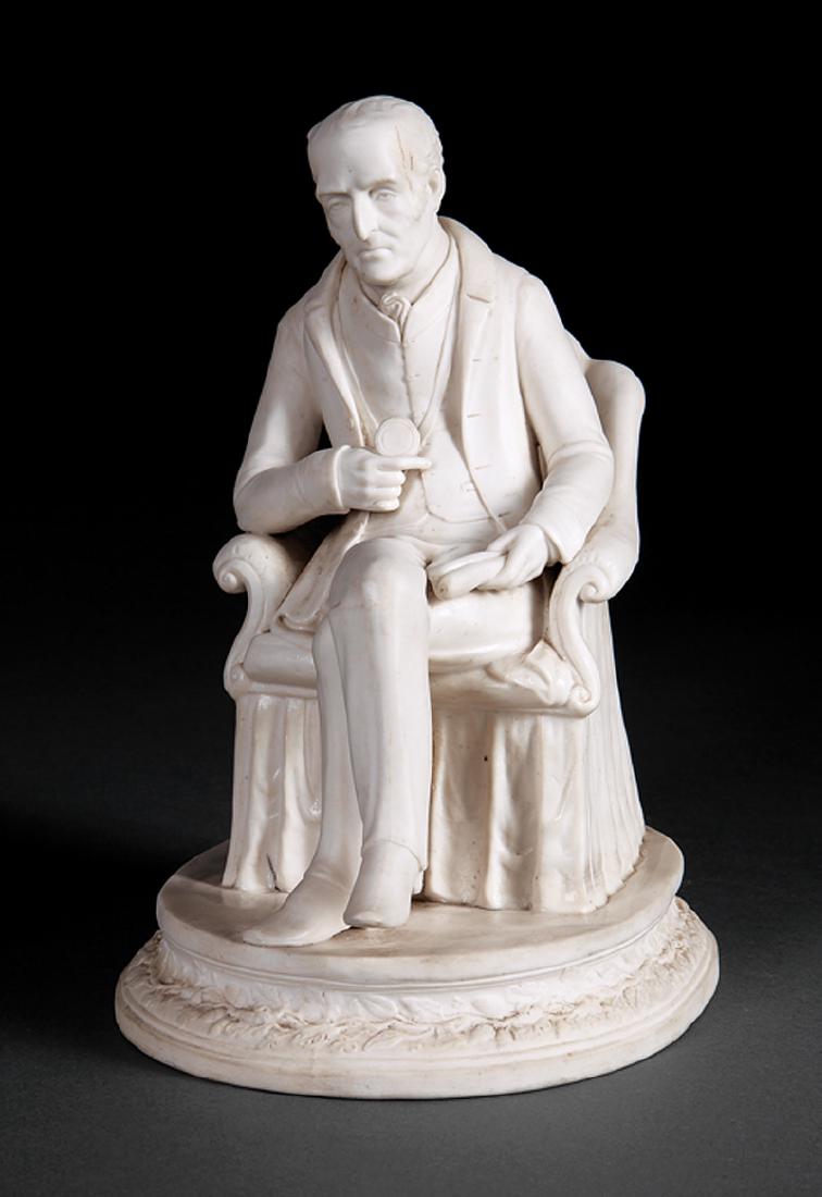 Parian Figure of the Duke of Wellington: Parian Figure of the Duke of Wellington, 19th c., unmarked, h. 10 in., w. 6 1/2 in., d. 8 1/4 in