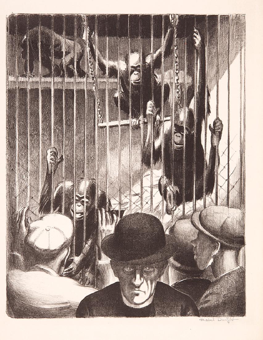 Mabel Dwight (American, 1876-1955): Mabel Dwight (American, 1876-1955), "The Brothers (Robinson/Pirog 25)", 1928, lithograph, pencil-signed lower right, edition of 50, 12 1/2 in. x 9 7/8 in., matted