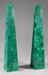 Pair of Continental Malachite Obelisks