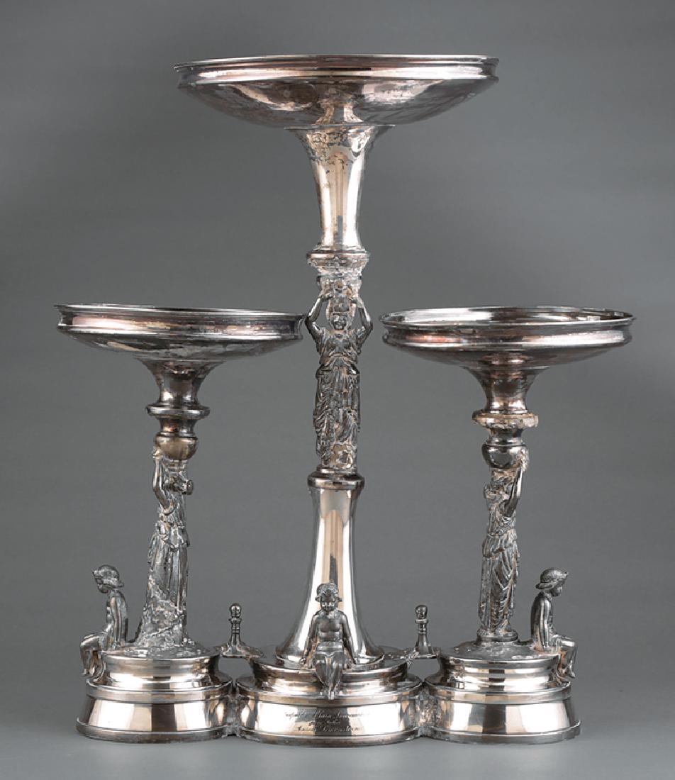 Victorian Silverplate Figural Centerpiece: Victorian Silverplate Figural Centerpiece