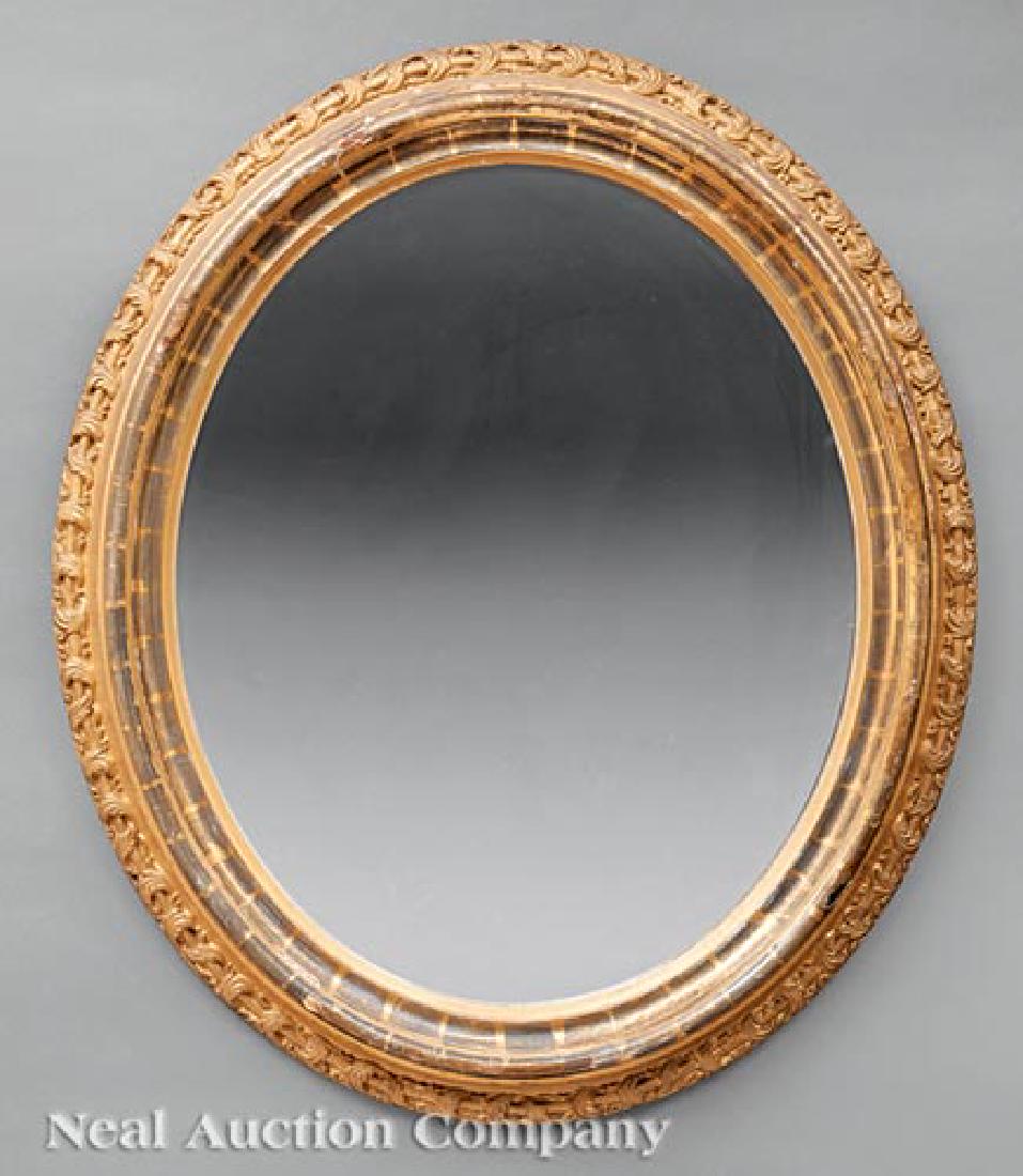 American Giltwood Mirror: Antique American Giltwood Mirror, foliate molded surround, h. 27 in., w. 23 in