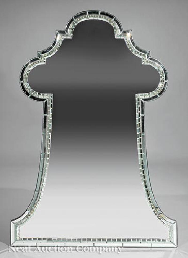 Jonathan Burden Limited Edition "Keyhole" Mirror: Serge Roche-Style Limited Edition "Keyhole" Mirror by Jonathan Burden, c. 2000s, Long Island City, NY, h. 73 in., w. 52 in. Ill.: Read, Mimi. "A Historic Greek Revival Residence in New Orleans Is Refr