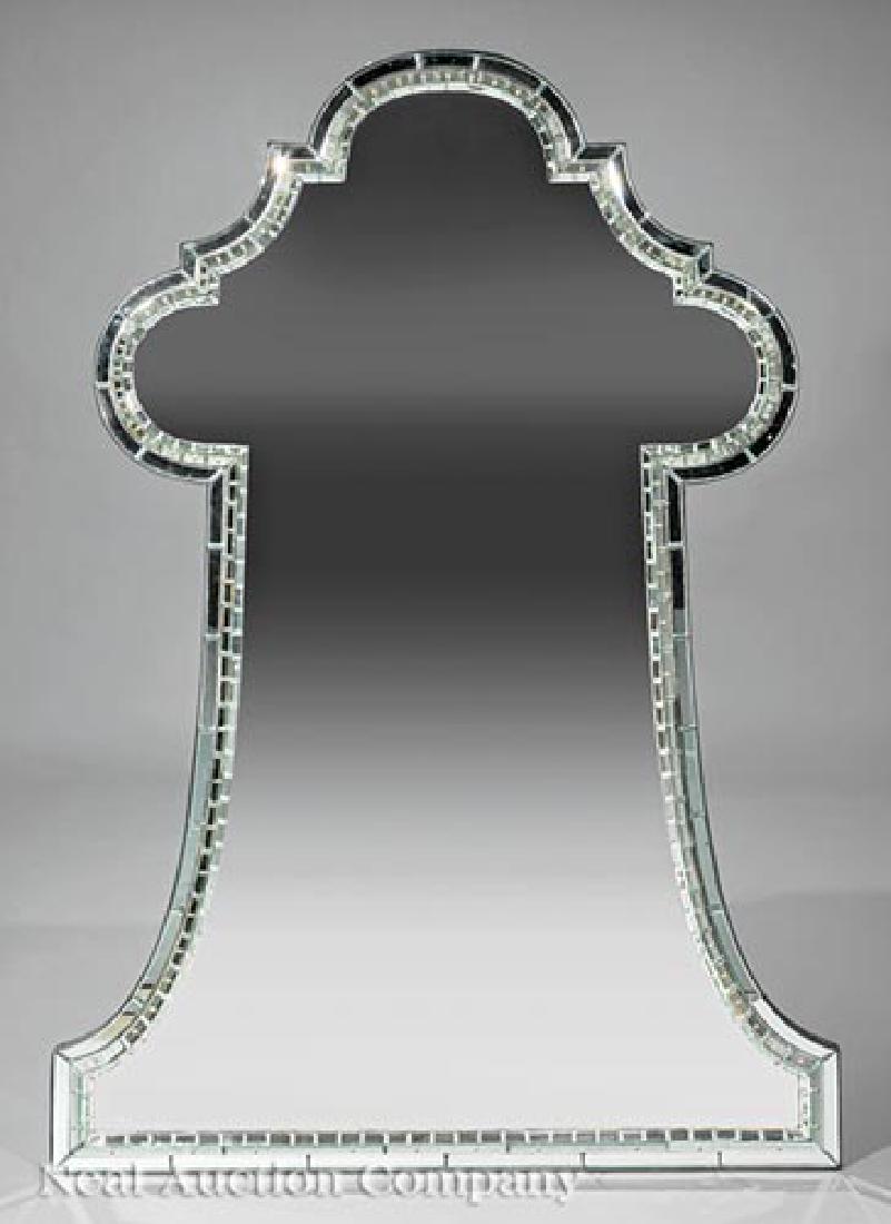 Jonathan Burden Limited Edition "Keyhole" Mirror: Serge Roche-Style Limited Edition "Keyhole" Mirror by Jonathan Burden, c. 2000s, Long Island City, NY, h. 73 in., w. 52 in. Ill.: Read, Mimi. "A Historic Greek Revival Residence in New Orleans Is Refr