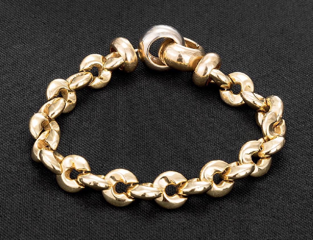 Italian 18 kt. Yellow Gold Hollow Link Bracelet