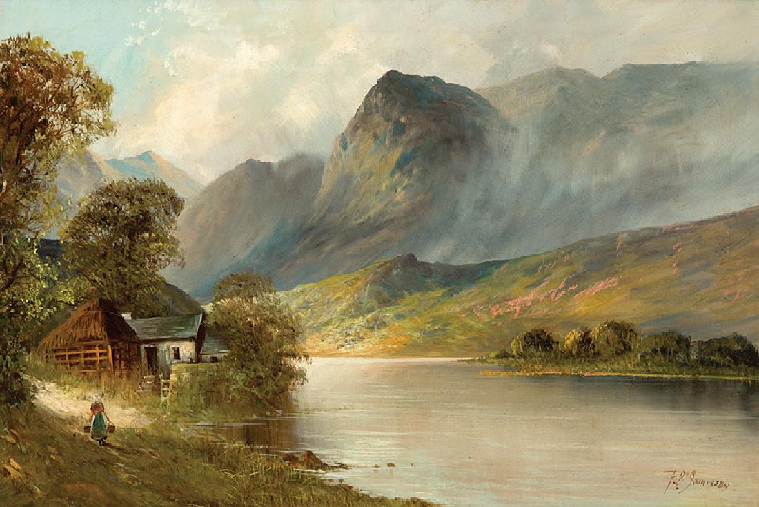 Francis E. Jamieson (British, 1896-1950): Francis E. Jamieson (British, 1896-1950), "Garelochhead, Argyllshire", oil on canvas, signed lower right, titled on stretcher, 20 in. x 30 in., framed