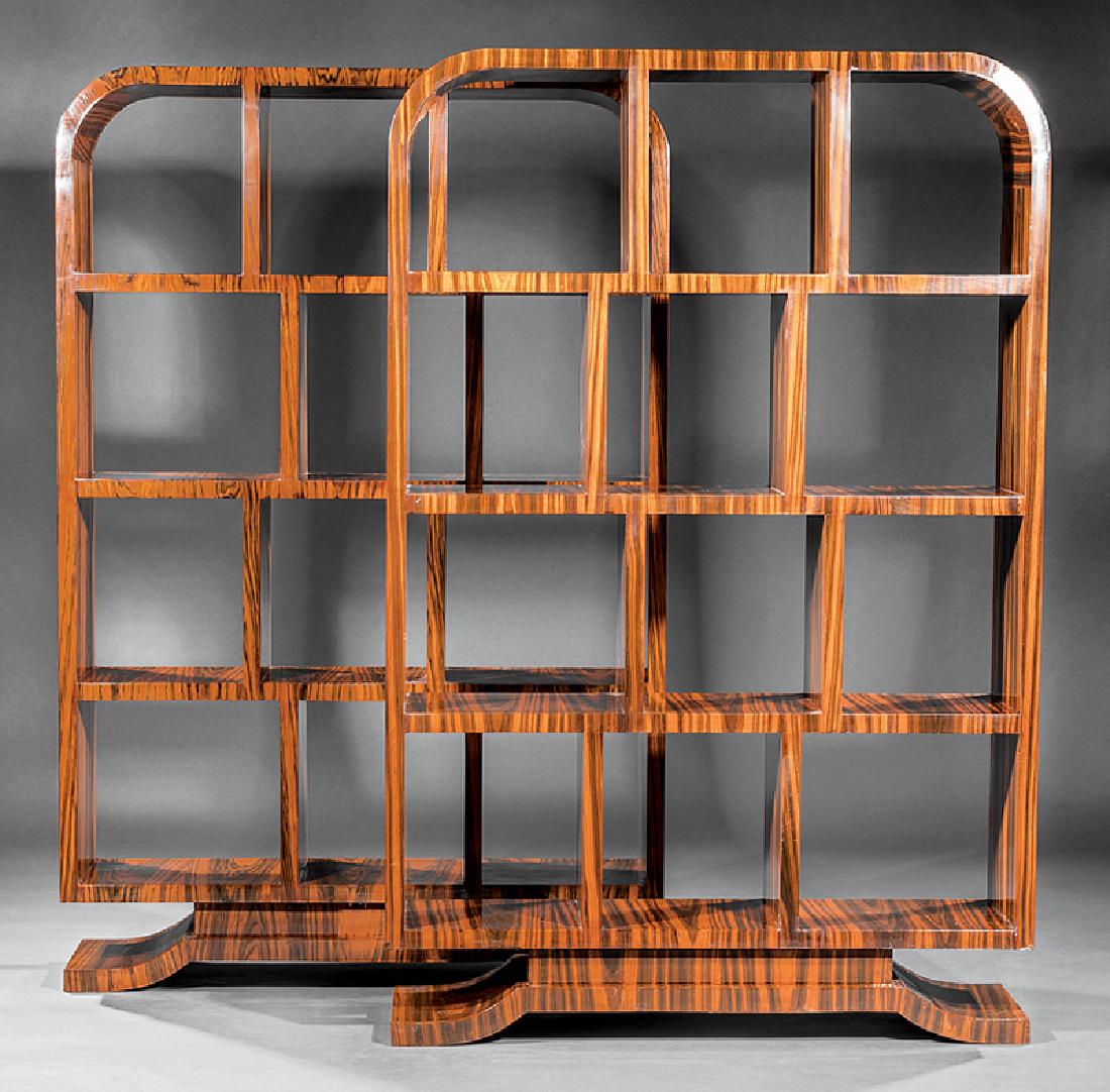 Art ModerneStyle Lacquered Zebrawood Bookcases Nov 18, 2018 Neal