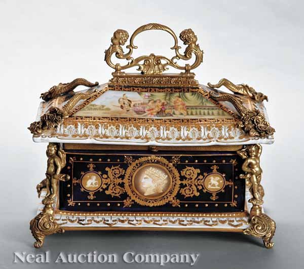 Vienna-Style Bronze-Mounted Porcelain Casket