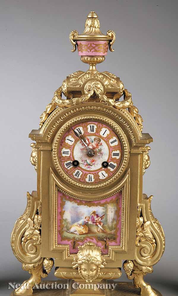 Porcelain and Gilt Bronze Mantel Garniture - 2