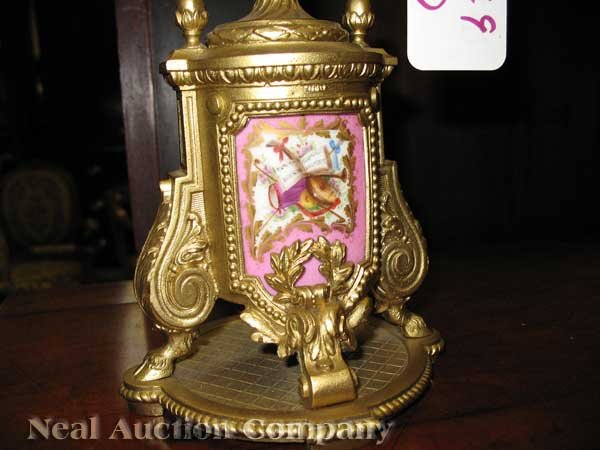 Porcelain and Gilt Bronze Mantel Garniture - 7