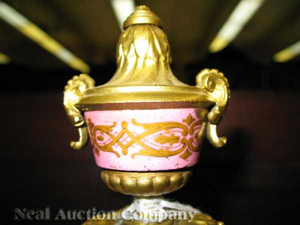 Porcelain and Gilt Bronze Mantel Garniture - 8