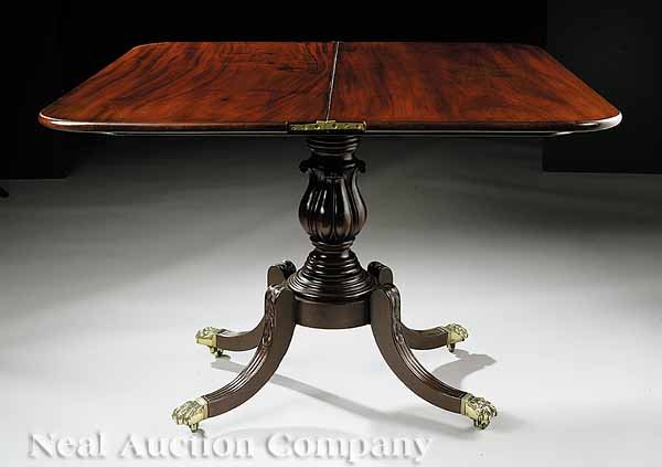 Late Federal Carved Mahogany Games Table, Boston - 2