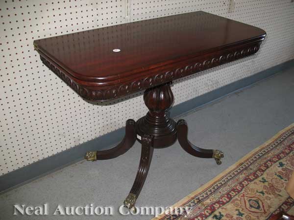 Late Federal Carved Mahogany Games Table, Boston - 8