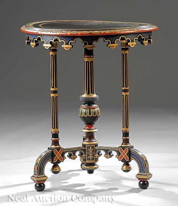 American Neo-Grec Polychromed Gueridon