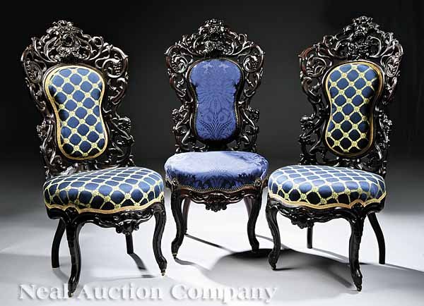 Important American Rococo Carved Parlor Suite - 3