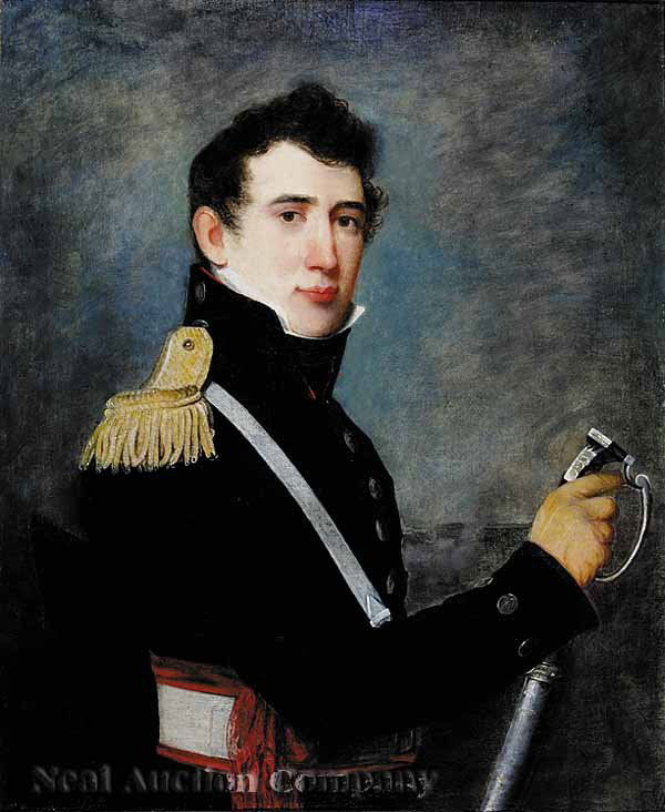 Attributed to John Wesley Jarvis: Attributed to John Wesley Jarvis (British/New York, 1780-1840, active New Orleans 1820-1834) , "Captain (later General) Horatio H. Davis, U.S.A.", 1820-1822, oil on canvas, unsigned, 30 1/8 in. x 25 1