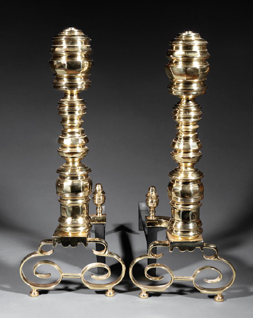 Pair of Federal-Style Brass Andirons (1 of 1)