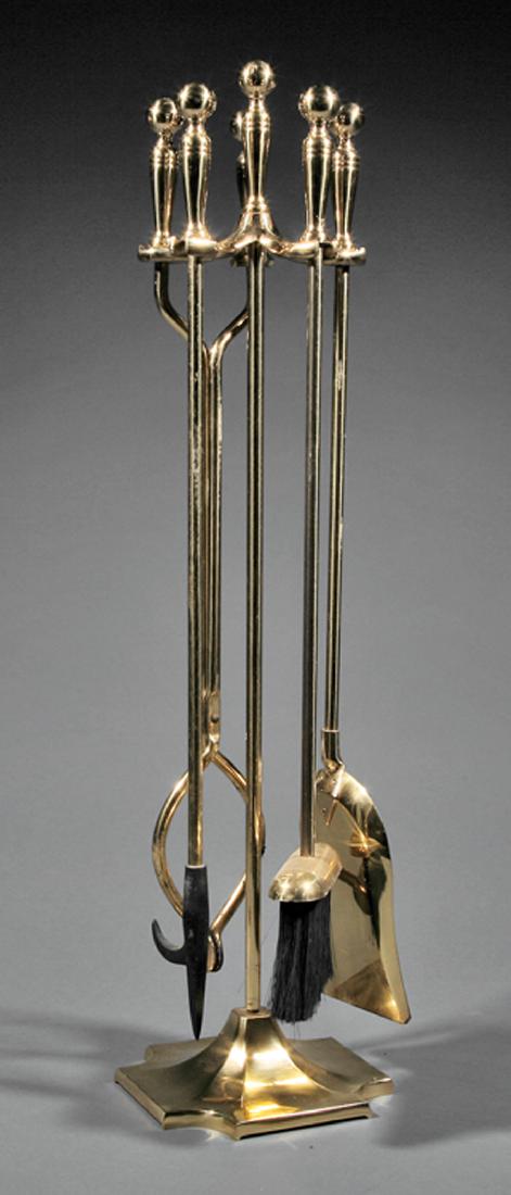 American Renaissance Revival Brass Fire Tool Set (1 of 1)