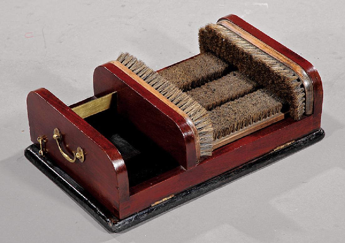 Brass-Mounted Mahogany Shoe Butler (1 of 1)