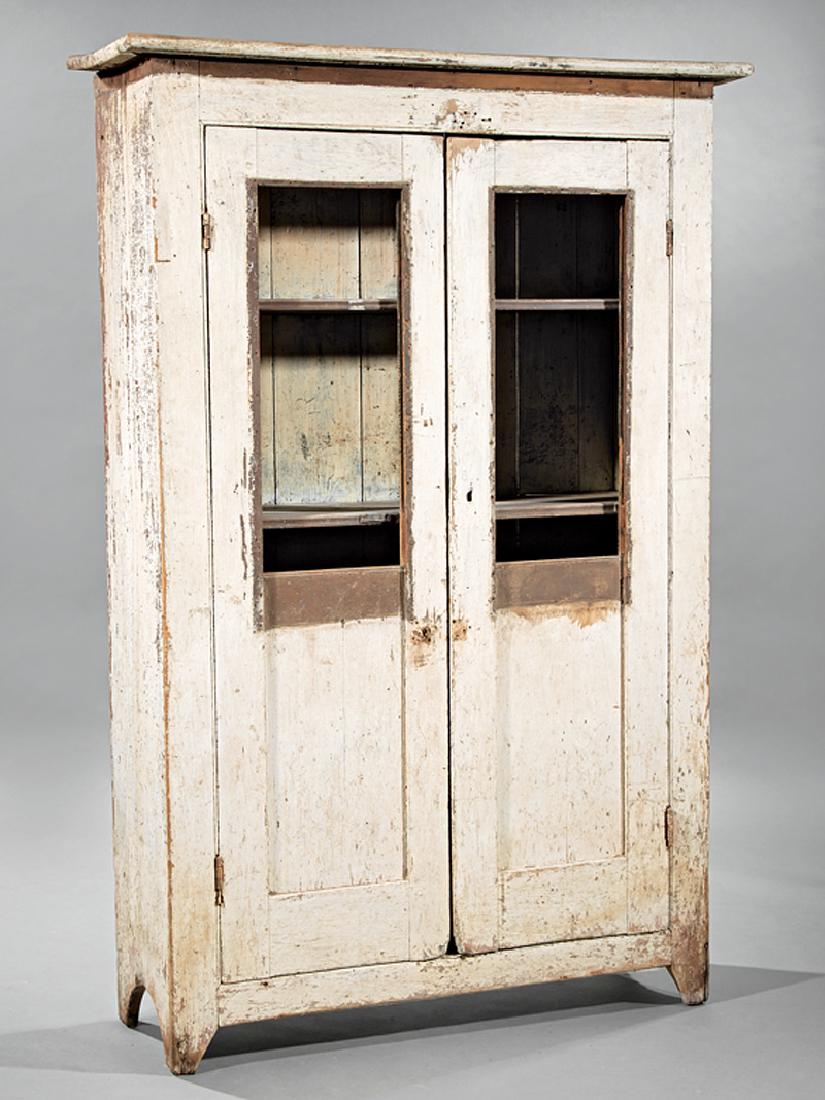 Antique Southern Painted Cypress Cupboard (1 of 2)