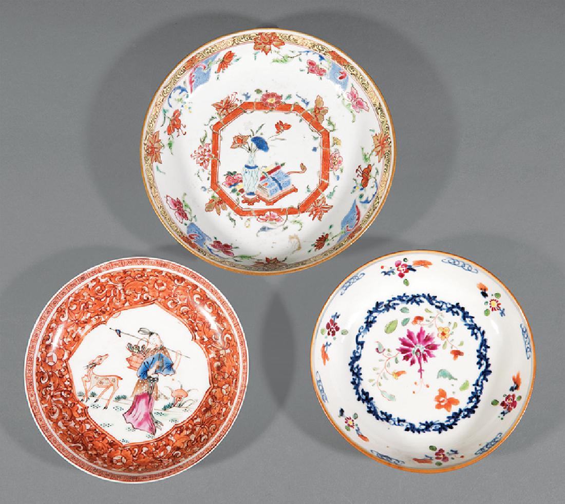Three Chinese Famille Rose Porcelain Dishes (1 of 2)