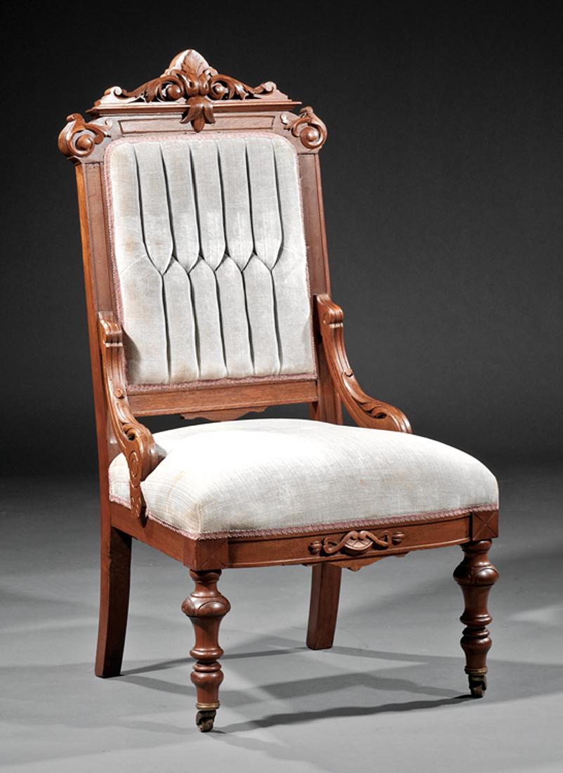 American Renaissance Revival Walnut Side Chair (1 of 1)