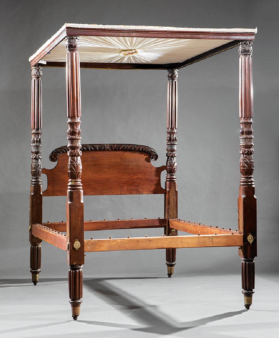 American Classical Carved Mahogany Tester Bed (1 of 4)