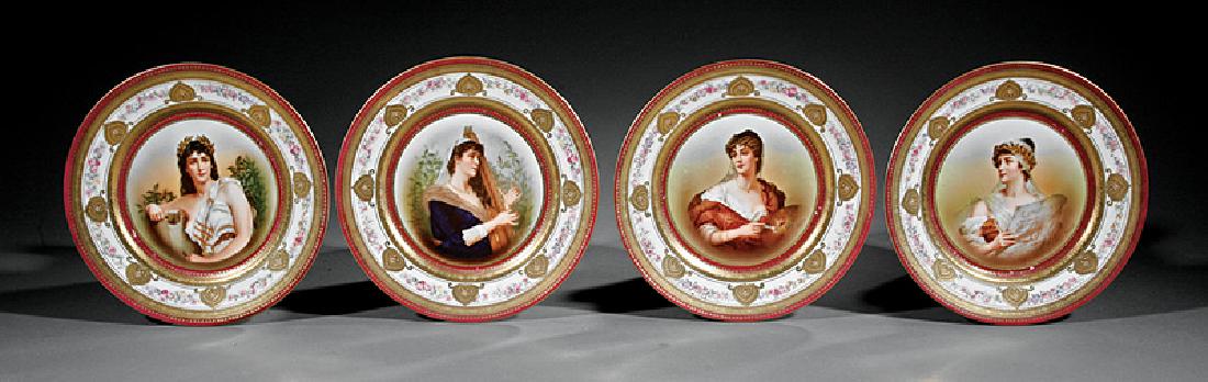 4 Schwarzburg Porcelain Cabinet Plates (1 of 2)