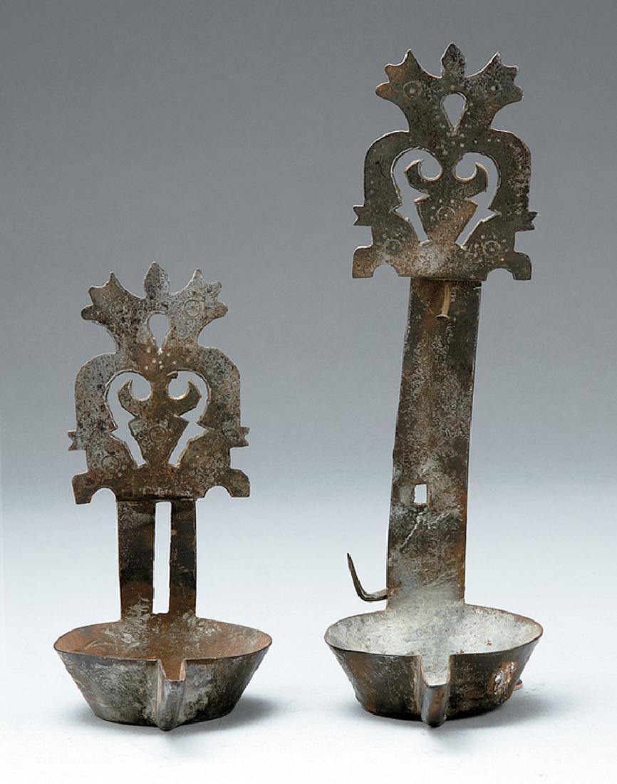 2 American Cut & Stamped Tin Hanging Lamps (1 of 1)