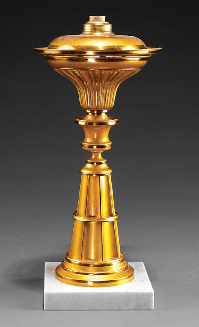 American Gilt Brass and Bronze Solar Lamp (1 of 1)