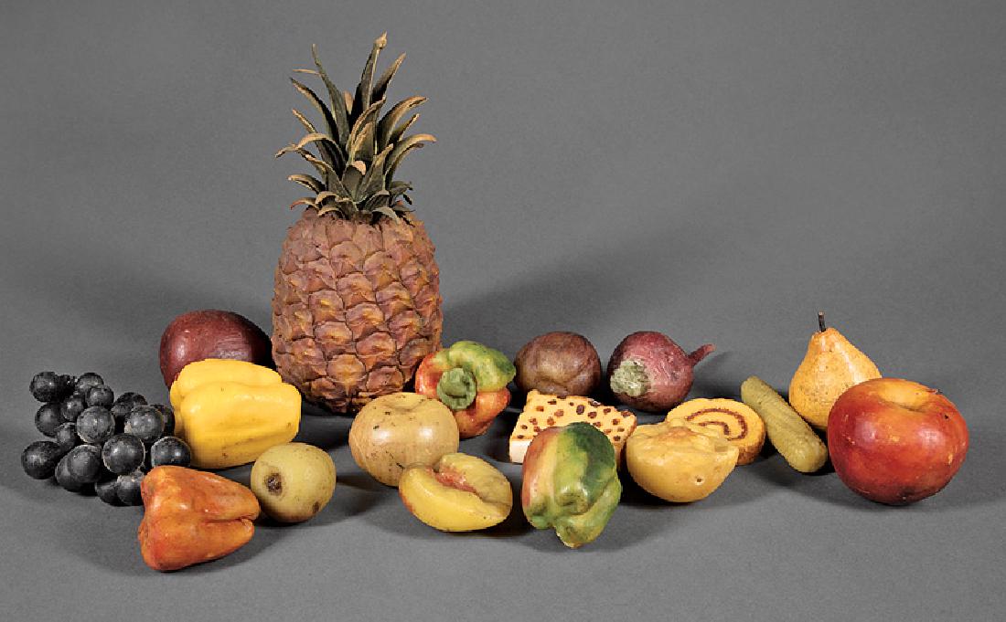 16 Pieces of Vintage Wax Fruit and Vegetable (1 of 1)