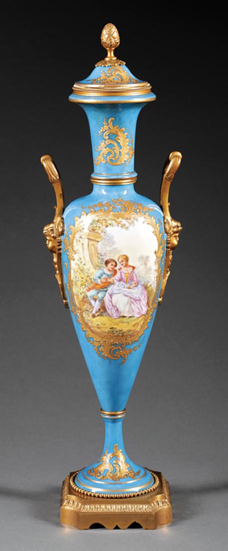 Gilt Bronze-Mounted Bleu Celeste Porcelain (1 of 3)
