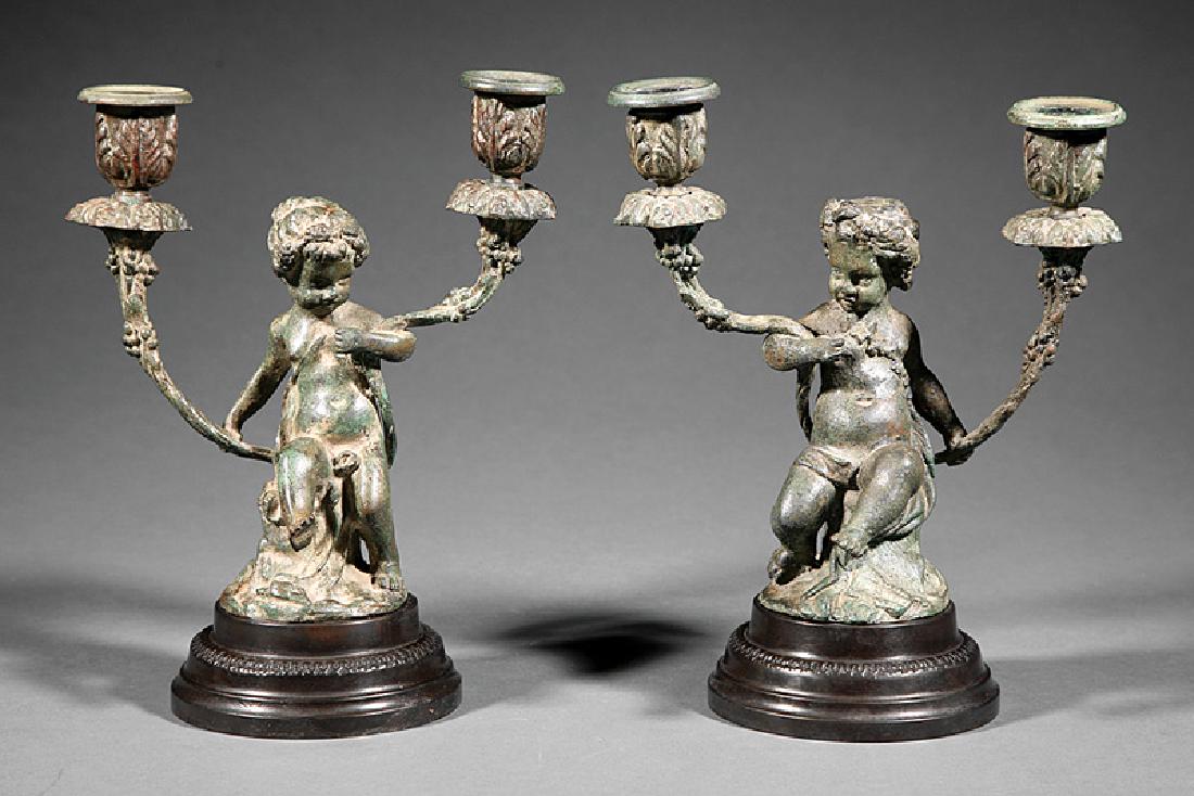 Pair of Two Light Figural Candelabra (1 of 1)