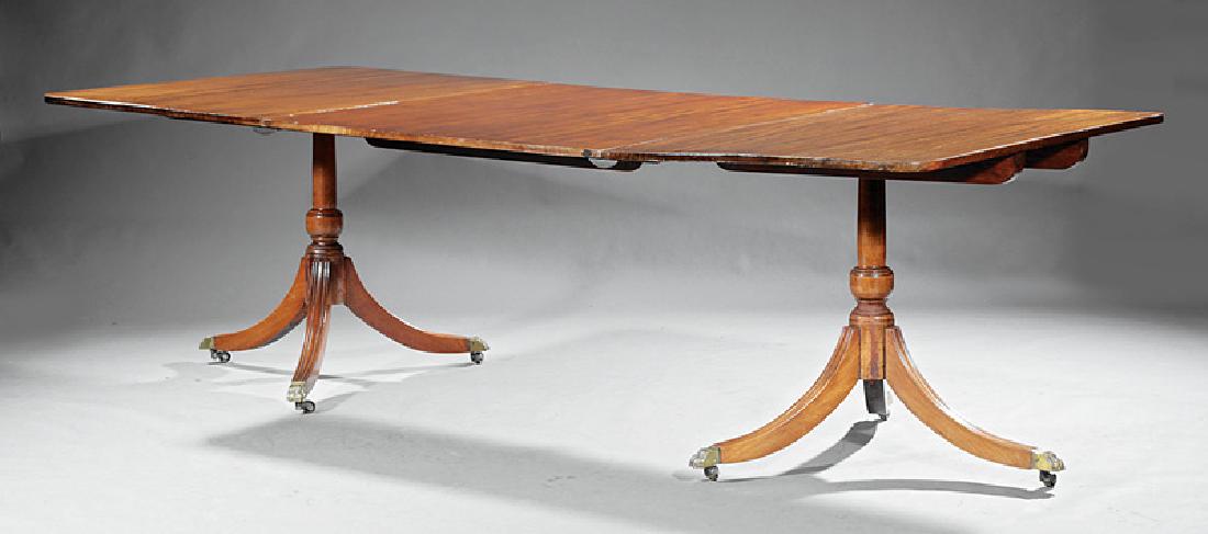 Regency-Style Mahogany Two Pedestal Dining Table (1 of 1)
