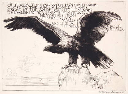 Ellsworth Woodward (American/Louisiana, b. 1861): Ellsworth Woodward (American/Louisiana, 1861-1939), "Canst Thou by Taking Thought Find Out God" and "He Clasps the Crag with Hooked Hands, Close to the Sun in Lonely Lands Ringed by the Azure World He