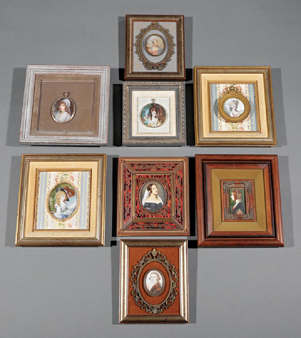 8 Continental Portrait Miniatures, 19th/20th c. (1 of 1)