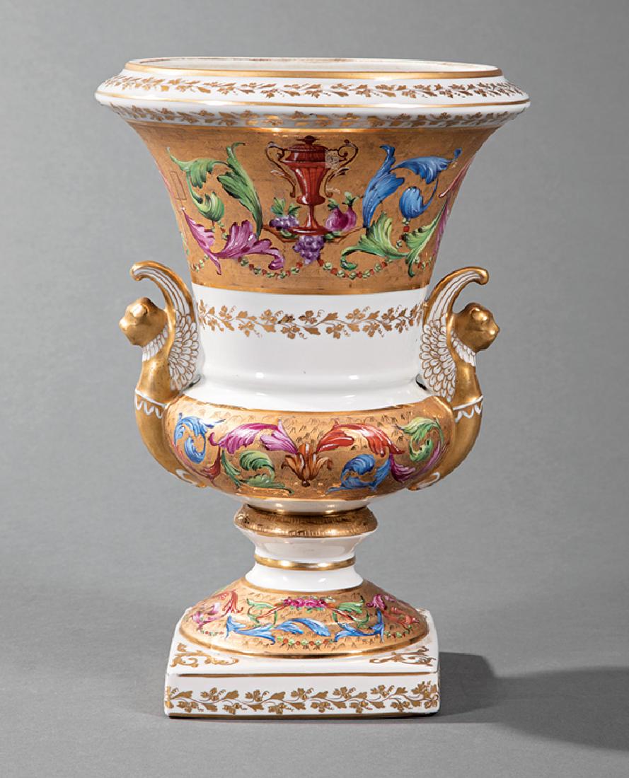 Paris Polychrome and Gilt Porcelain Campagna Urn (1 of 2)