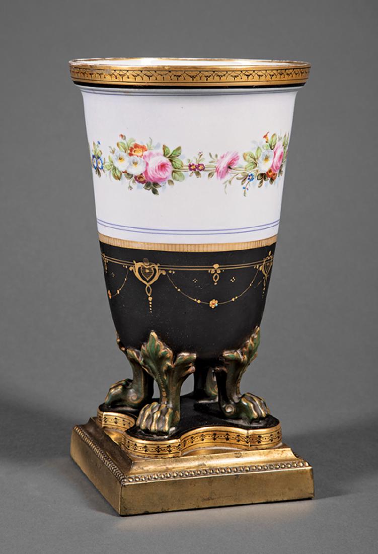 Paris Polychrome and Gilt Porcelain Vase (1 of 3)