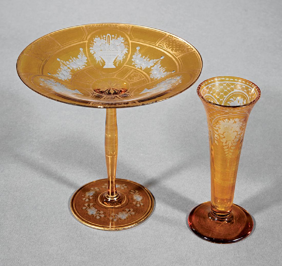 Two Bohemian Art Glass Pieces (1 of 1)