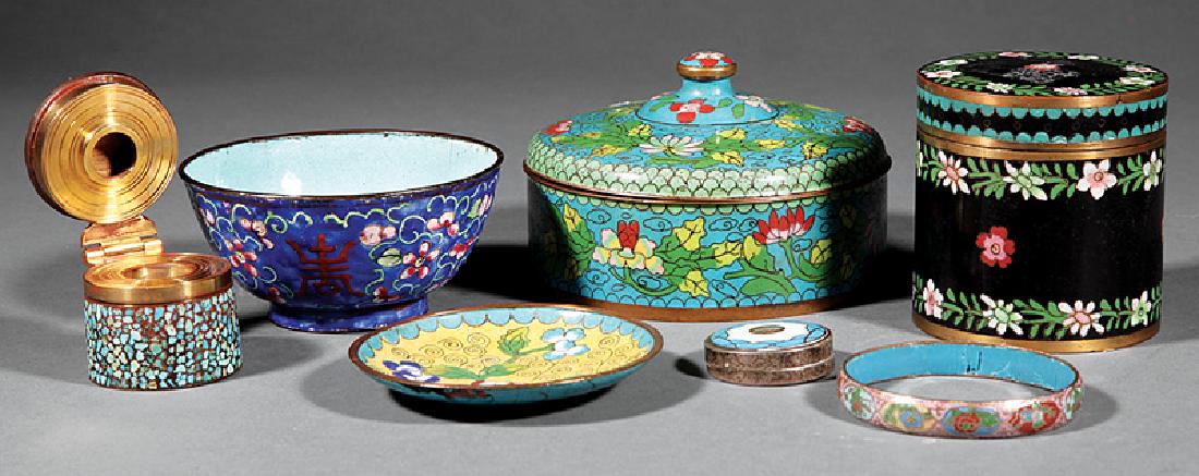 5 Chinese Cloisonne Enamel & Canton Enamel Items (1 of 1)